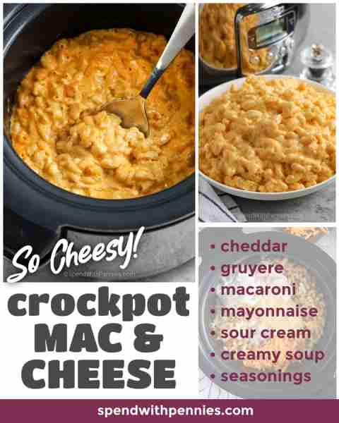 This ultra creamy crock-pot mac and cheese uses a few "secret" ingredients like mayo and sour cream...