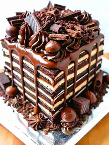 Chocolate Fudge Layered Cake Ingredients: For the Chocolate Cake Layers: 2 cups all-purpose flour 2...