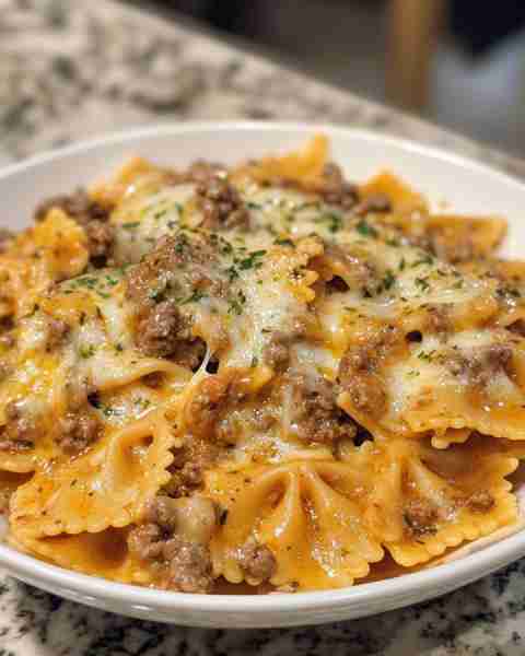 Cajun Garlic Butter Beef and Cheesy Bowtie Pasta Ingredients: 2.25 pounds ground beef 1 pound bowtie...