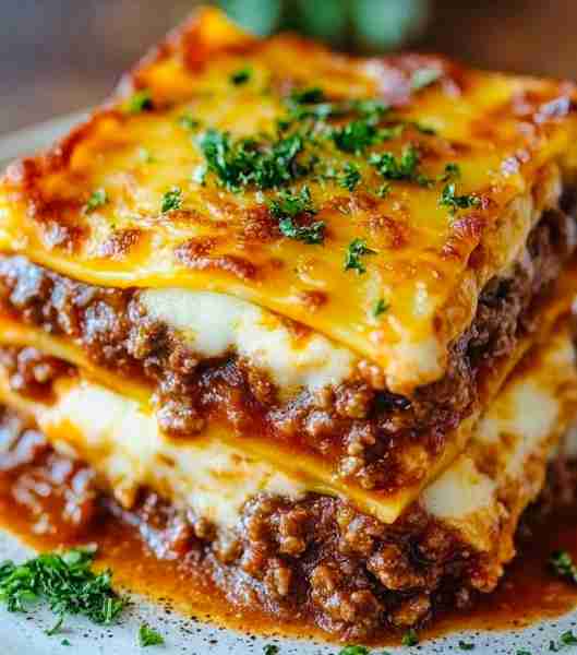 Classic Beef Lasagna Ingredients: For the Meat Sauce: 1 lb ground beef 1 medium onion, chopped 2 clo...