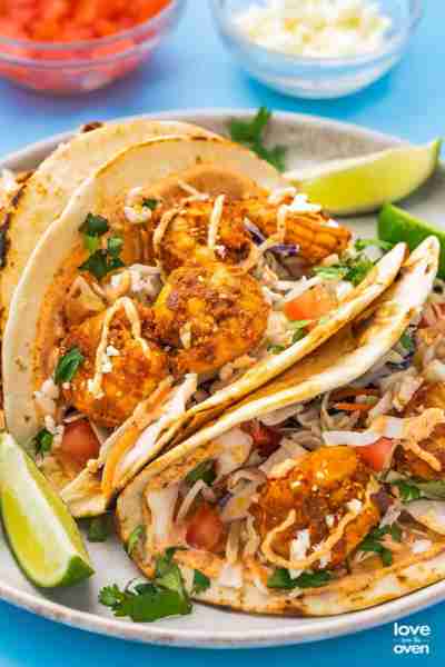 Want seafood and tacos? Make these yummy Baja Shrimp Tacos for a fast and tasty dinner! RECIPE: http...
