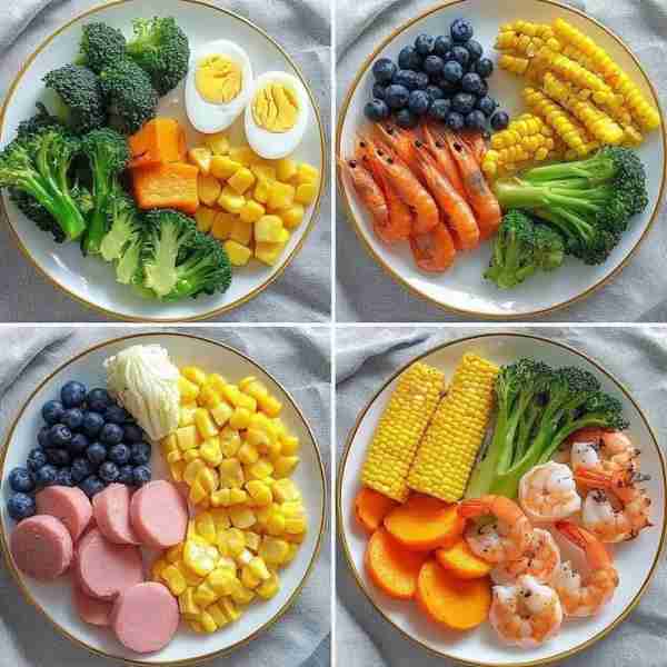 🥦 Plate 1: Broccoli, Sweet Potato & Egg Ingredients: 🥦 Steamed broccoli 🍠 Boiled sweet potato chu...