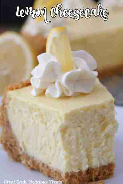 LEMON CHEESECAKE is absolutely delicious. A buttery graham cracker crust is topped with a zesty, lem...