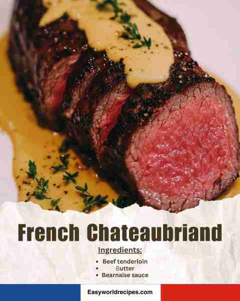🇫🇷 French Chateaubriand (Beef Tenderloin with Béarnaise Sauce) Juicy, buttery beef tenderloin topped...