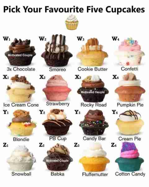 S'moreo Cupcake 🍪🔥, Confetti Cupcake 🎉🌈🧁, Rocky Road Cupcake 🍫🌰🧁, Candy Bar Cupcake 🍭🍫🧁 &...