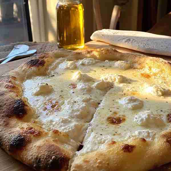 Creamy Homemade White Pizza (Mozzarella & Ricotta) Ingredients: For the Dough: 2¼ teaspoons (1 packe...