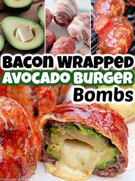 Full Recipe 👇 BBQ Bacon-Wrapped AVOCADO BURGER BOMBS - These are Fantastic!! 🍔🥓🥑 Cheese filled A...