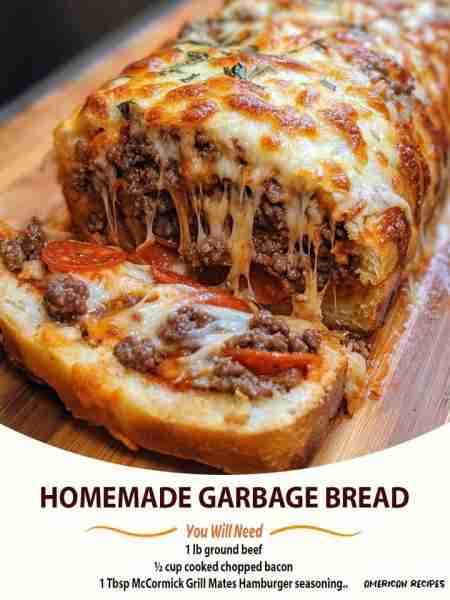 Garbage Bread is a savory, cheesy, and delicious stuffed bread loaded with a variety of fillings lik...