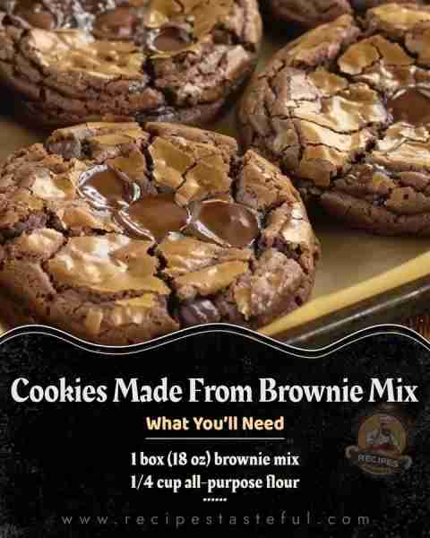 Cookies Made From Brownie Mix Ingredients: 1 box (18 oz) brownie mix 1/4 cup all-purpose flour 2 lar...