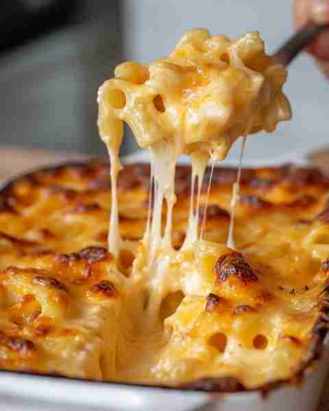 Three-Cheese Baked Macaroni Ingredients 1 lb. cavatappi pasta, cooked and drained 1 lb. mozzarella c...