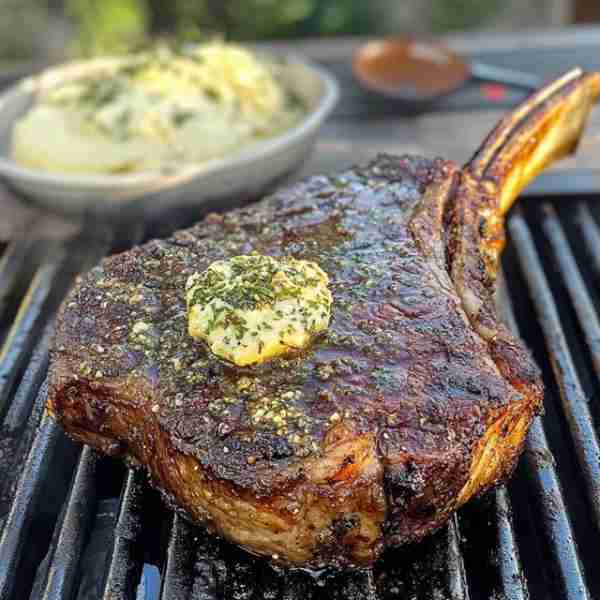 🥩 Grilled Tomahawk Steak with Herb Butter 🔥 🌟 A Show-Stopping Centerpiece 🛒 Ingredients (Serves...