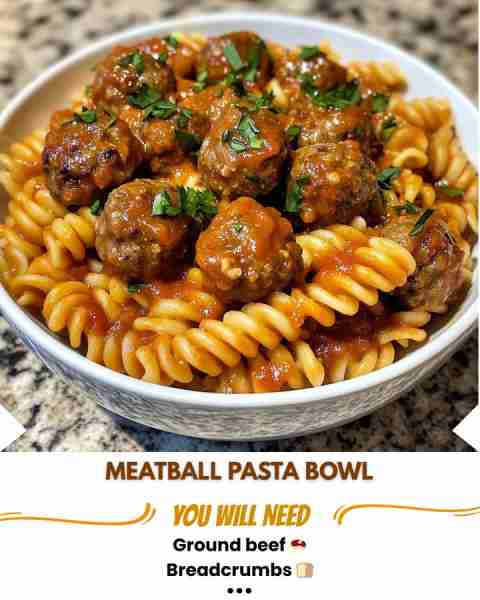 Ultimate 🍝 Meatball Pasta Bowl Prep Time: 20 minutes Cooking Time: 25 minutes Servings: 4 servings...