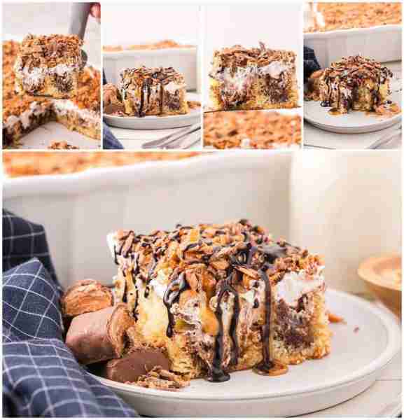 Butterfinger Poke Cake! Recipe in the Comments
