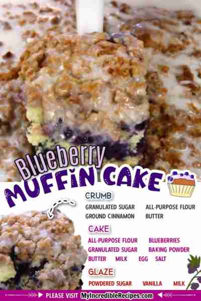 Blueberry Muffin Cake! Has the perfect topping and an incredible glaze! 🫐 RECIPE BELOW!