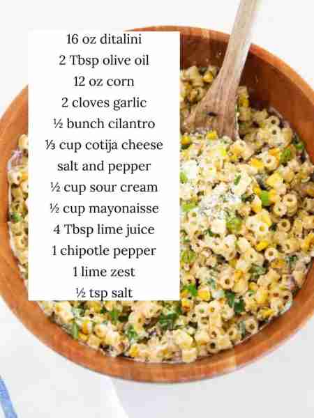Mexican street corn pasta salad will be a hit at your next potluck. Loaded with fire roasted corn, f...