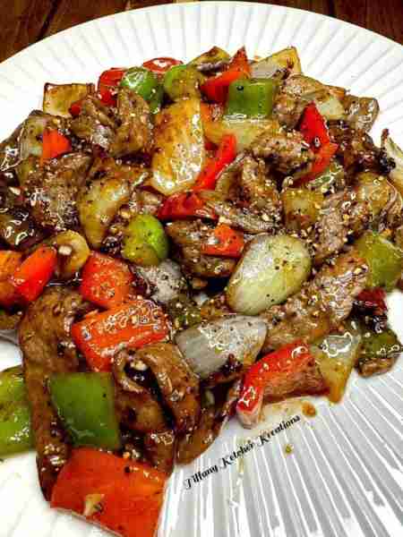 PEPPER STEAK RECIPE: 1/2 lb stir-fry beef 2 tbsp oyster sauce 1 tbsp brown sugar 1 tbsp soy sauce 1...