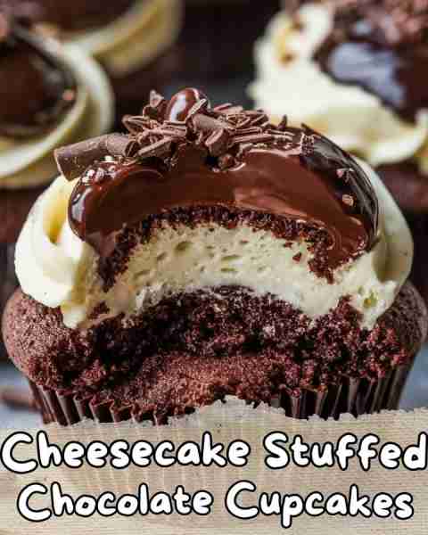 ⬇️ Cheesecake Stuffed Chocolate Cupcakes 😋⬇️ Indulge in these delightful cupcakes that perfectly co...