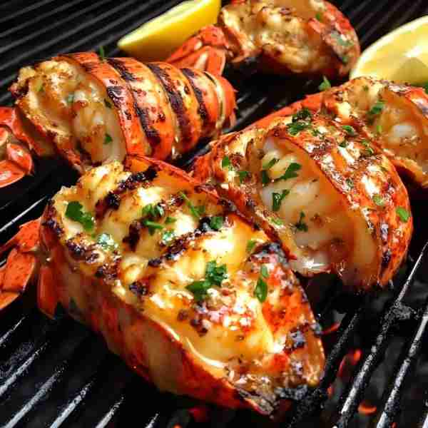 Grilled Lobster and Shrimp Ingredients: 2 lobster tails, split in half lengthwise 1 lb large shrimp,...