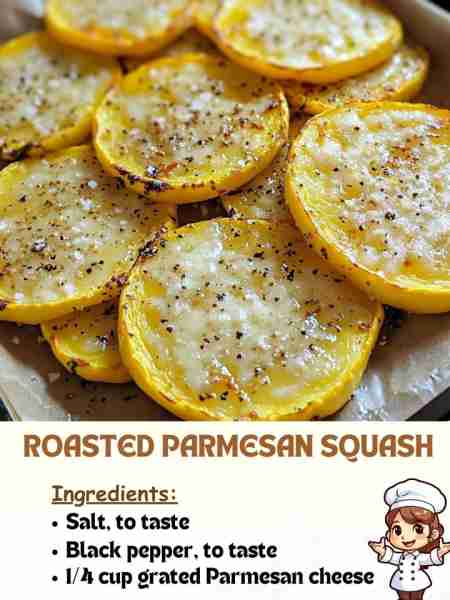 Roasted Parmesan Squash Ingredients: Salt, to taste Black pepper, to taste ¼ cup grated Parmesan che...