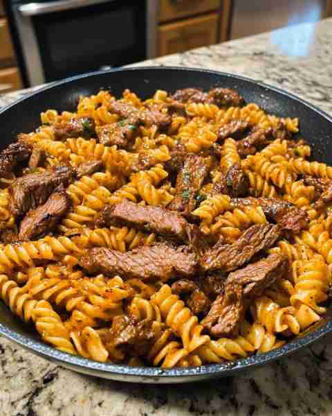 Cajun Garlic Butter Tender Beef with Cheesy Rotini Ingredients: 1 lb beef tenderloin or sirloin, sli...
