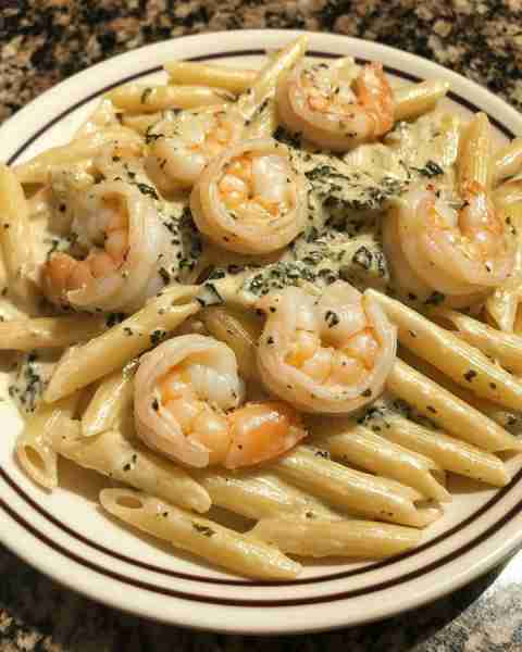 Penne with Shrimp and Lemon Basil Cream Creamy Lemon Basil Shrimp Penne Delight Ingredients: 12 oz p...