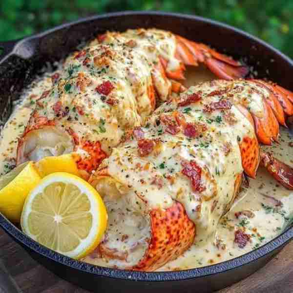 🧄🦞 Creamy Bacon Parmesan Lobster Tails These broiled lobster tails are smothered in a creamy garli...
