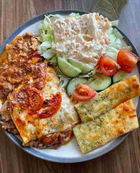 Homemade Lasagna with a nice bit of salad by Rachel