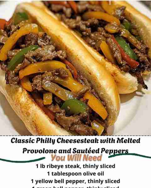 Get ready for a taste sensation with this classic Philly cheesesteak loaded with melted provolone an...