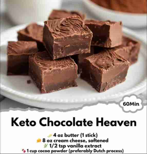 Keto Chocolate Heaven Indulge in this rich dessert and invite a friend to enjoy! INGREDIENTS: 4 oz b...