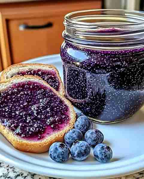 Healthy Homemade Blueberry Chia Seed Jam with No Added Sugar 💜😋 Ingredients: 2 cups / 300g blueber...