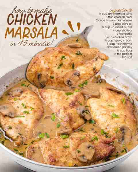 Creamy, savory, and full of rich flavor—this Chicken Marsala will steal the spotlight at dinner! 🍷...