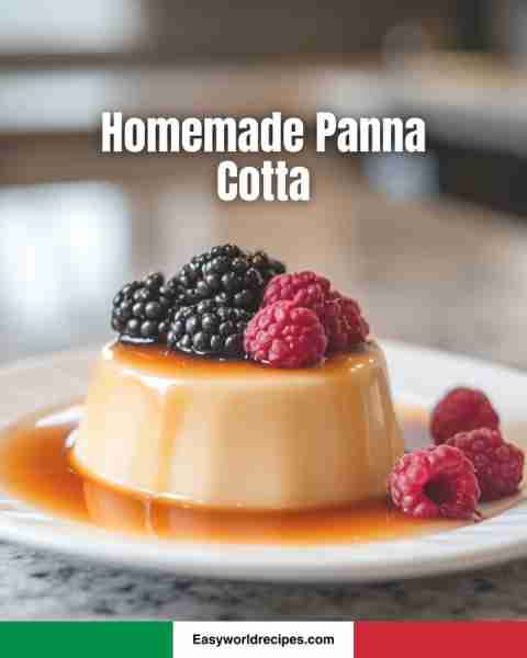 🍮 Homemade Panna Cotta 🇮🇹🍓 Silky smooth cream topped with fresh berries—a light and elegant Italia...