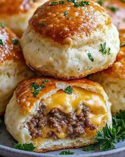 Garlic Parmesan Cheeseburger Bombs 🍔🧄🧀 **Ingredients: - 1 lb ground beef - 1 can refrigerated...