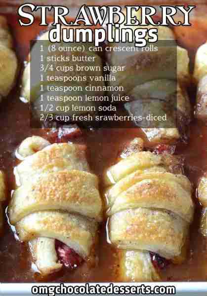 These Strawberry Dumplings served with a scoop of vanilla ice cream are perfect for spring and summe...