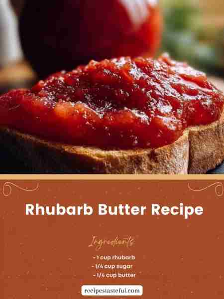 Rhubarb Butter Recipe Ingredients: 1 cup rhubarb, chopped 1/4 cup granulated sugar 1/4 cup unsalted...