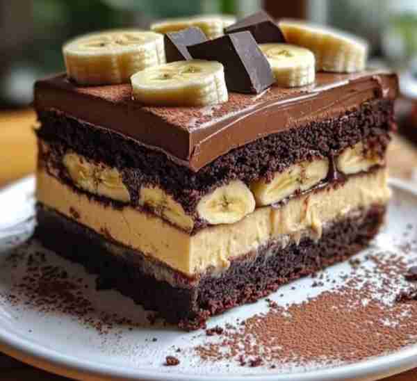 Choco-Banana Dream Layers 🍌 Ingredients: 2 cups crushed chocolate graham crackers 1/2 cup melted bu...