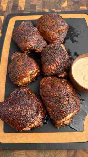 Smoked chicken thighs