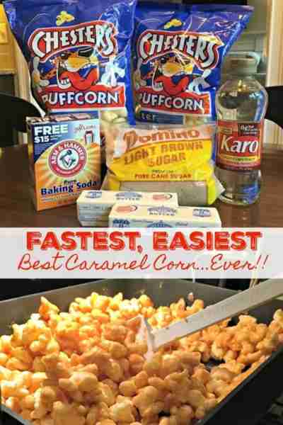The Easiest Caramel Corn! No hulls! Just a few ingredients and 10 minutes of prep! 🍿 RECIPE BELOW!