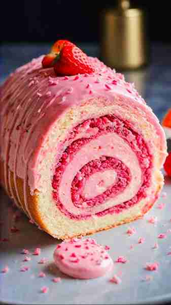 PINK VELVET ROULADE INGREDIENTS For the Sponge Cake 4 large eggs ¾ cup granulated sugar 1 tsp vanill...