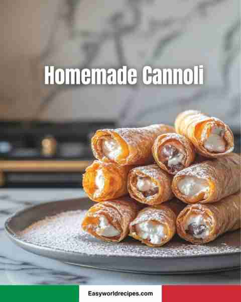 🍰 Homemade Cannoli 🇮🇹🍩 Crisp pastry shells filled with sweet ricotta cream—classic Sicilian treat!...