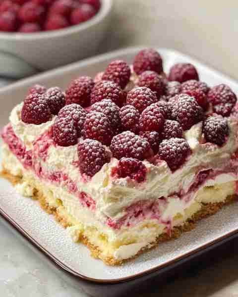 White Chocolate Raspberry Tiramisu Ingredients: For the Raspberry Layer: - 1 cup fresh raspberries (...