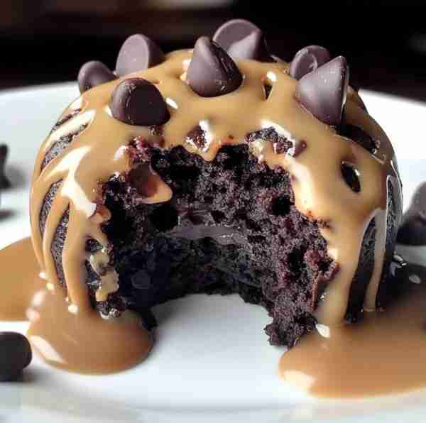 Chocolate Chip Cookie Dough Brownie Bombs Rich brownie bites stuffed with edible cookie dough, drizz...