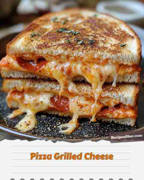 Pizza Grilled Cheese 🍕🧀 Enjoy this delicious twist on a classic sandwich! 📋 Ingredients - 4 sl...