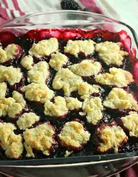 Homemade Blackberry Cobbler! Perfect topped with vanilla ice cream! 🥄 RECIPE BELOW!