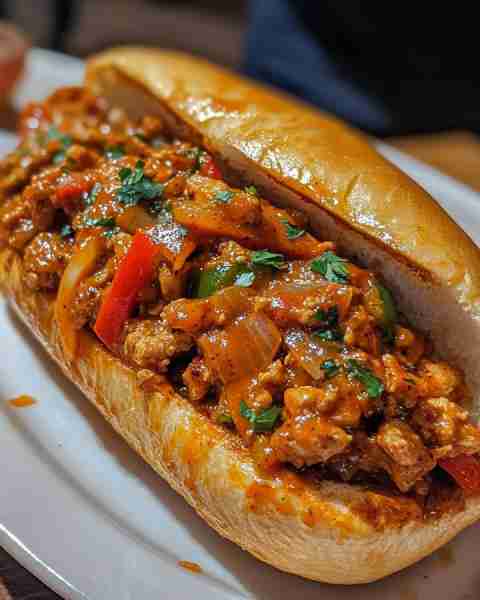 Spicy Cajun Chicken Sloppy Joes Ingredients: 1 pound ground chicken 1 tablespoon olive oil 1 smal...