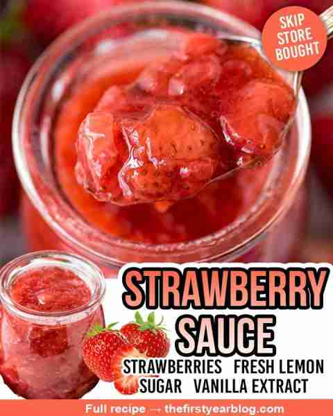 Recipe: https://thefirstyearblog.com/strawberry-sauce/ 🍓💫🍓 Strawberry Sauce - skip store bought!