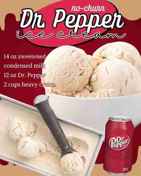 DR. PEPPER ICE CREAM! Only 3 ingredients 🍦🍦 14 oz sweetened condensed milk 12 oz Dr. Pepper 2 cups...