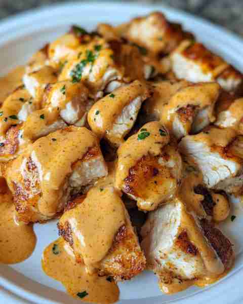 Garlic Butter Parmesan Chicken Bites with Creamy Cajun Sauce Ingredients: 2 pounds boneless, skinle...