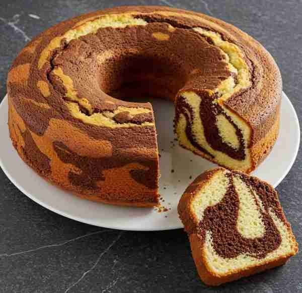 Marbled Vanilla and Chocolate Cake 🍫🍰 Ingredients • 200g butter (at room temperature) • 1 cup suga...