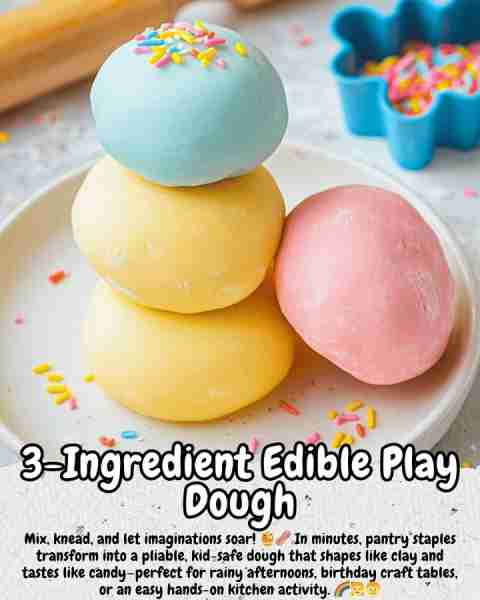 🎨 3-Ingredient Edible Play Dough : Soft, Sweet, Moldable Treat for Creative Snack-Time Fun! 🛒 Ingr...